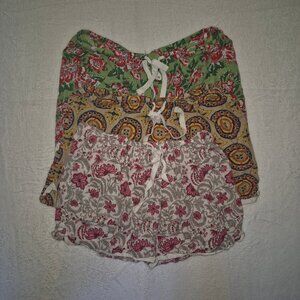 3-Pack Signals Women’s Cotton Lounge Shorts Size L Boho Floral Hippie Comfy Y2K